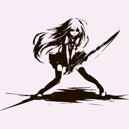 Anime Girl Wall Decals Girl With A Sword-EC1052