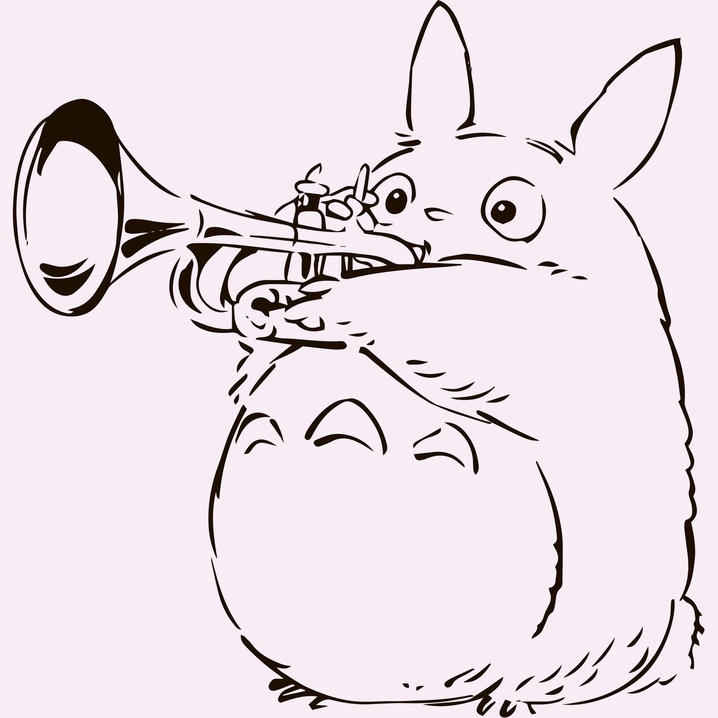 Anime Wall Decals Totoro Plays The Trumpet  - EC1085