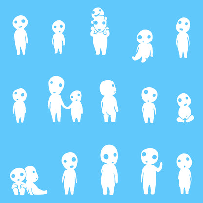 Anime Spirited Away Wall Decals Kodama Stickers - EC1092