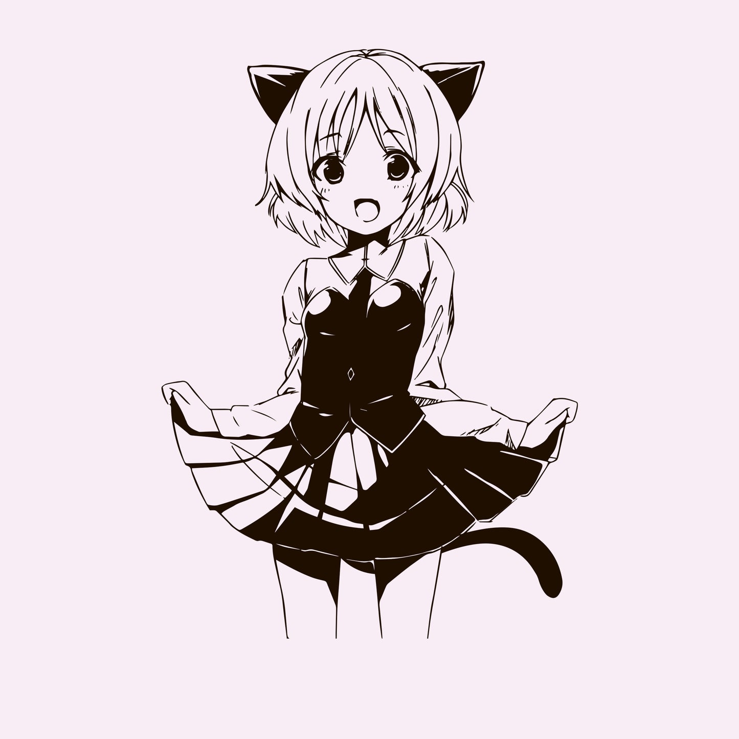 Anime Wall Decals Catgirl Stickers - EC1094