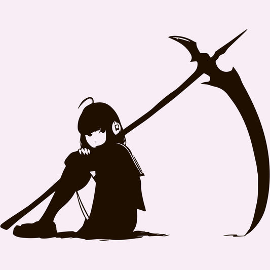 Anime Wall Decals Girl With Scythe Of Death - EC1095