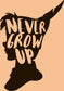 Peter Pan Decal, "Peter Pan-Never Grow Up" Decorative Vinyl Sticker