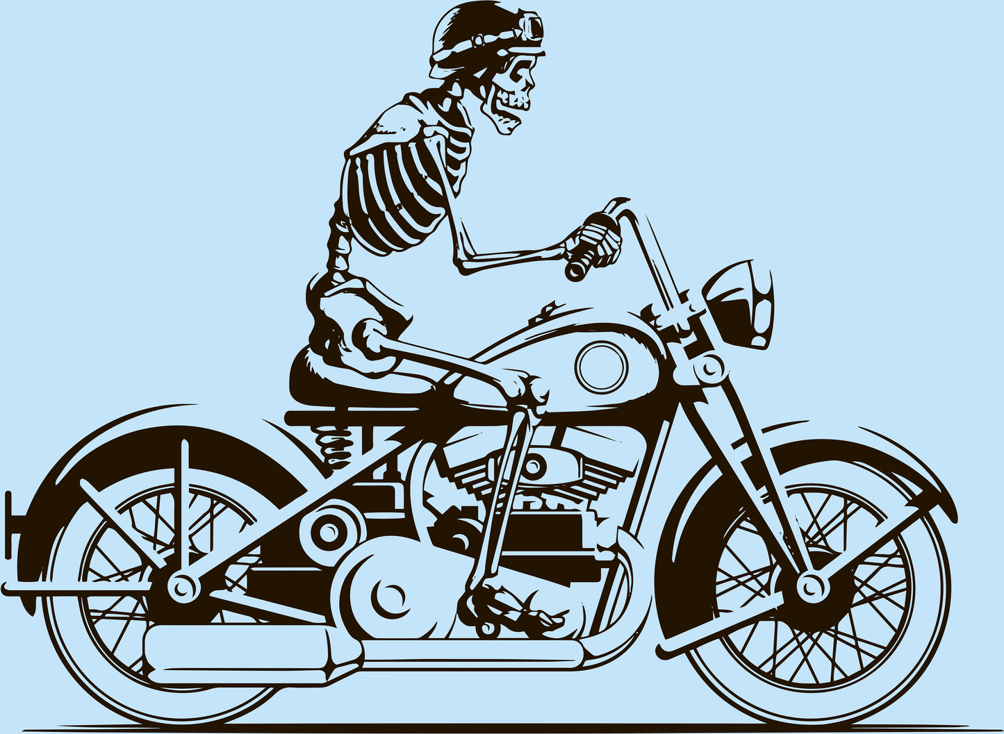 Skeleton On A Motorcycle Decal Sticker-Vinyl Decals EC1208