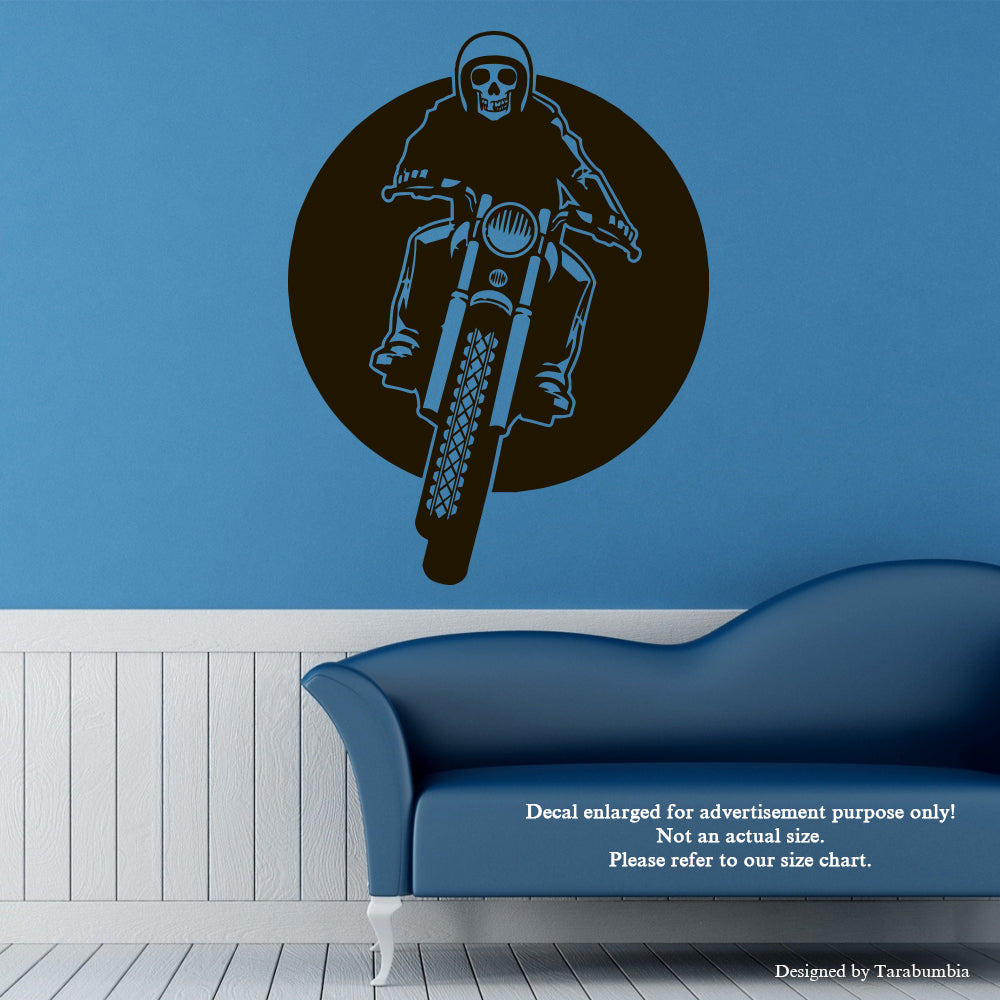 Motocross Wall Decals Skeleton On A Motorcycle-Vinyl Decals EC1211