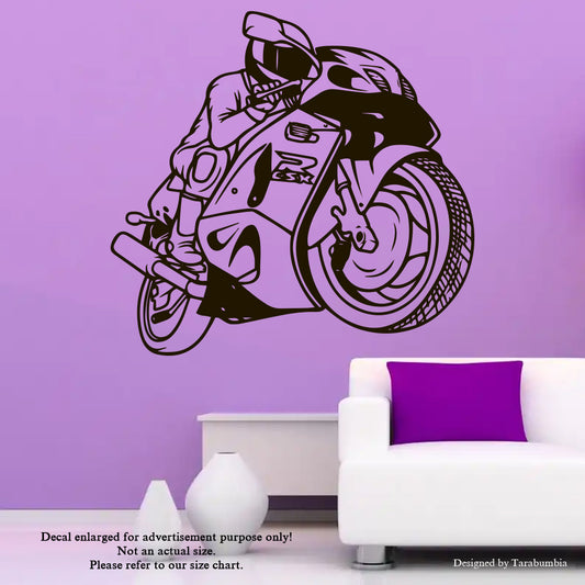 Sportbikes Wall Decals Biker On A Motorcycle Stickers-Vinyl Decals EC1215