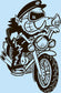 Motorcycle Wall Decals Wild Hog On A Bike-Vinyl Decals EC1218