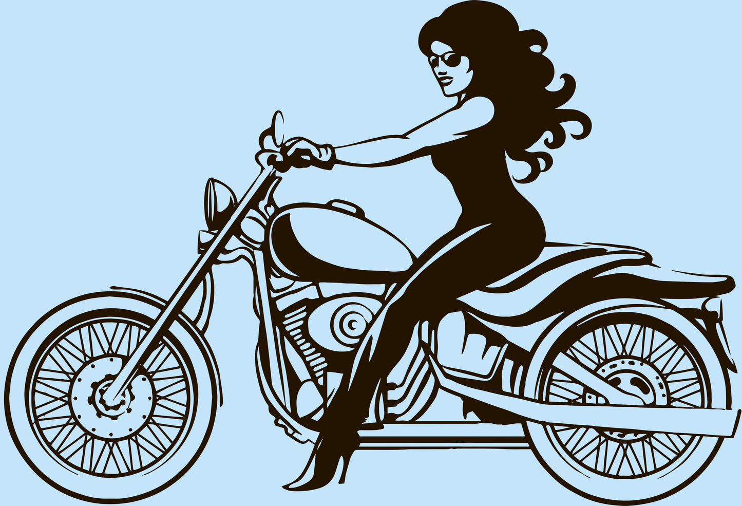 Honda Steed Wall Decals The Girl On A Motorcycle Stickers-Vinyl Decals EC1219