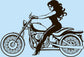 Honda Steed Wall Decals The Girl On A Motorcycle Stickers-Vinyl Decals EC1219