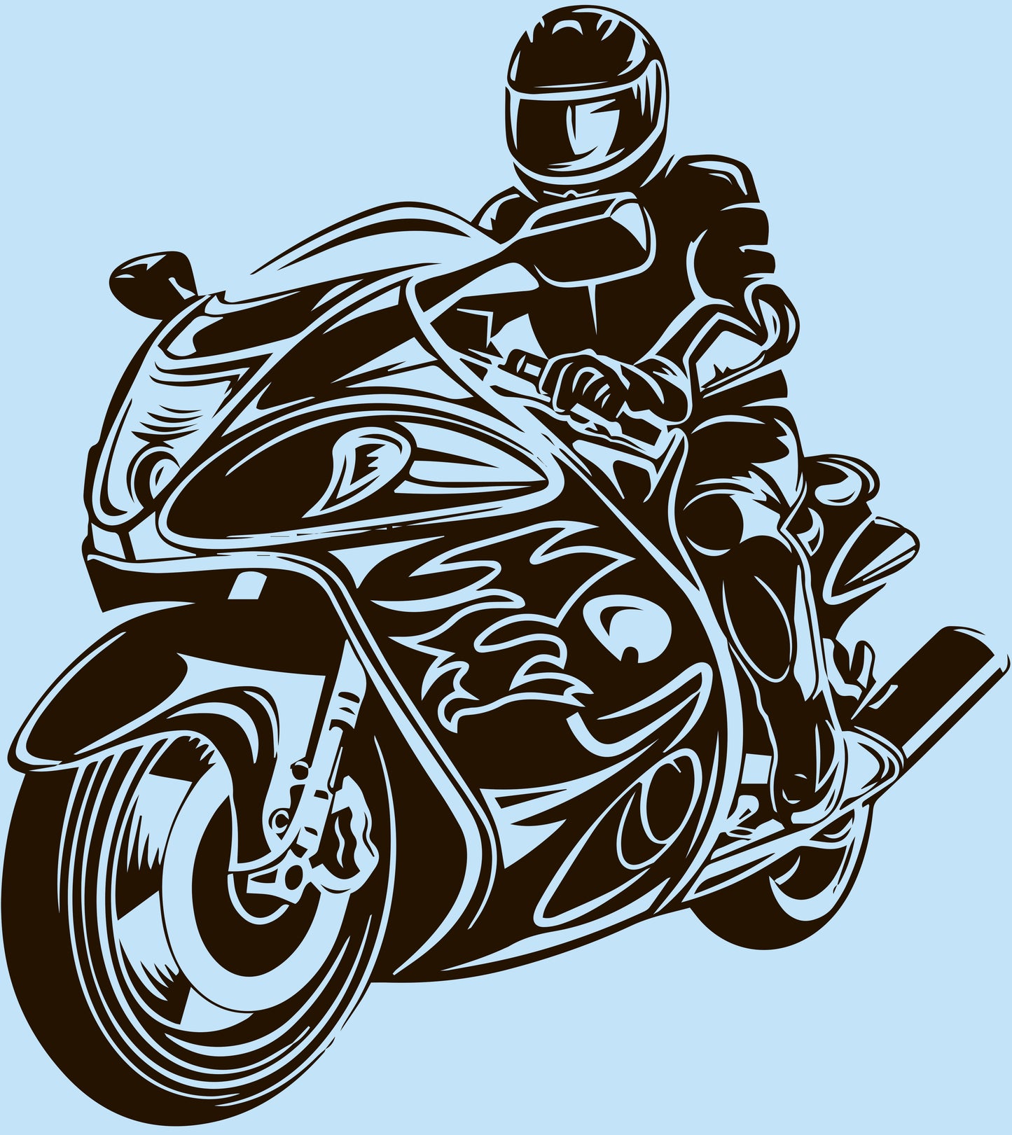 Sportbikes Decals Biker On A Motorcycle Stickers -Vinyl Decals EC1222