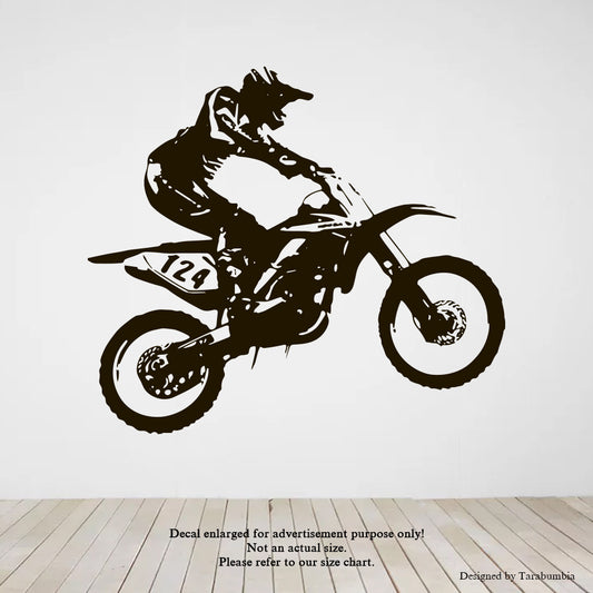 Motocross Wall Decals Dirt Bike Action Stickers-Vinyl Decals EC1224