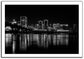 Richmond City View From FloodWall Black and White Canvas Print - Canvas