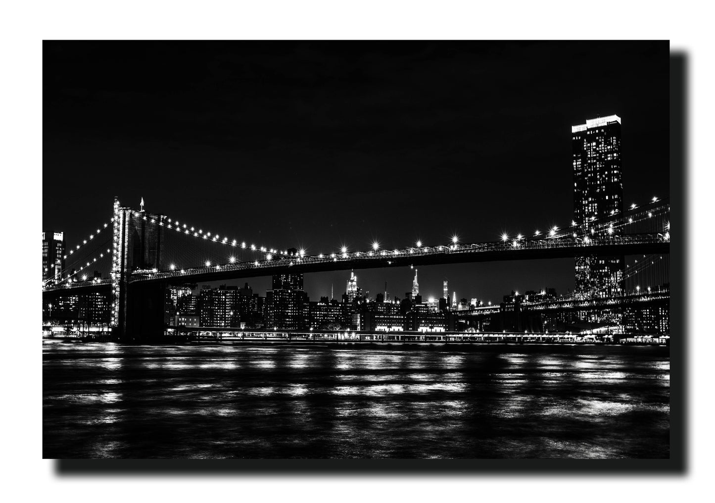 Brooklyn Bridge Black and White Canvas Print