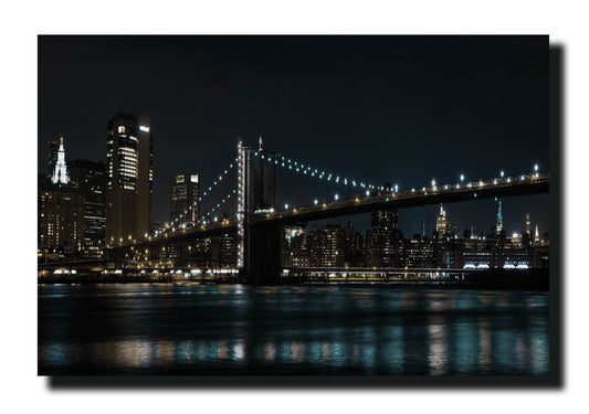 Brooklyn Bridge At Night Canvas Print