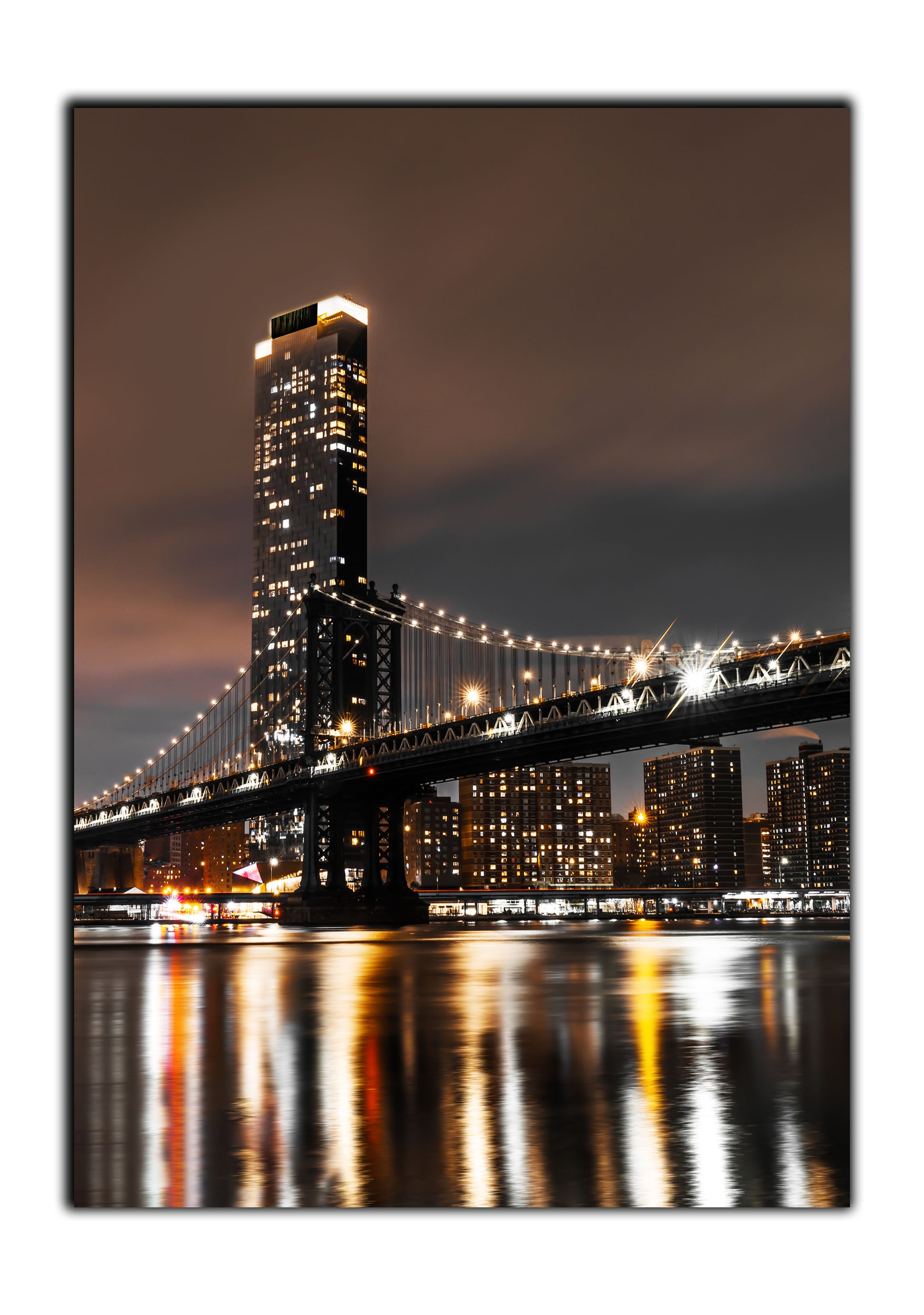 Manhattan Bridge at Night Canvas print